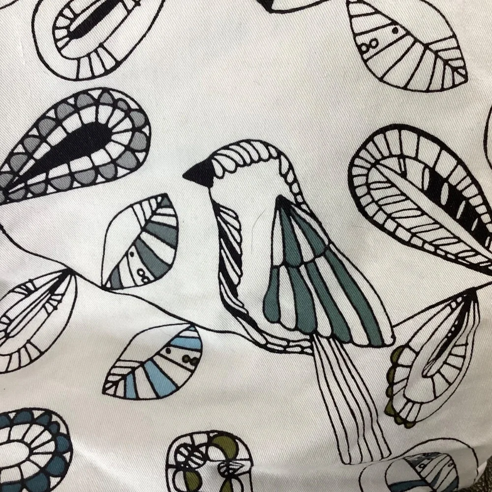 IKEA SNABBVINGE Cushion Covers 20x20” Set of 4 Black White Blue Olive Birds MINT
